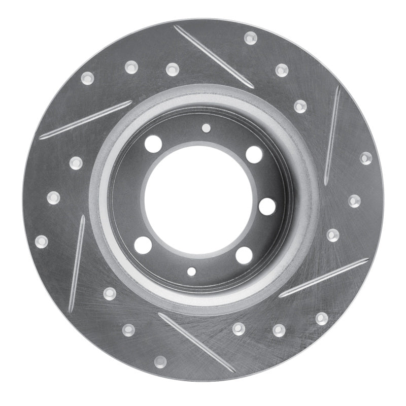 R1 69-87 Saab 99 Rear Left Front Left Drilled & Slotted Silver Brake Rotor