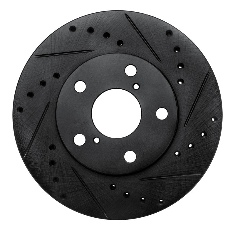 R1 92-98 Lexus SC300 Front Right Drilled & Slotted Black Brake Rotor