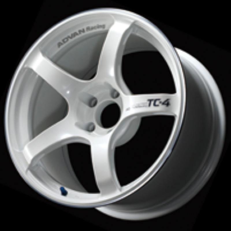 Advan TC4 17x7.5 +48 5x114.3 Racing White Metallic and Ring Wheel