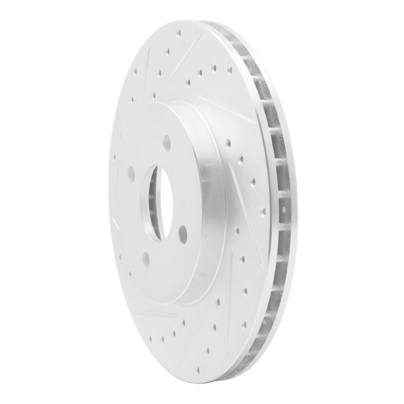 R1 02-04 Ford Focus Front Left Drilled & Slotted Silver Brake Rotor