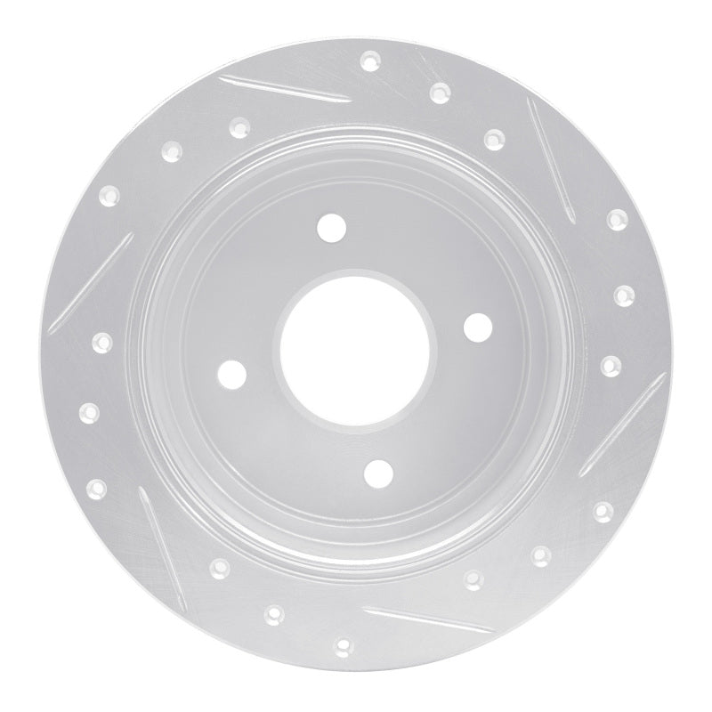 R1 90-92 Infiniti M30 Rear Left Drilled & Slotted Silver Brake Rotor