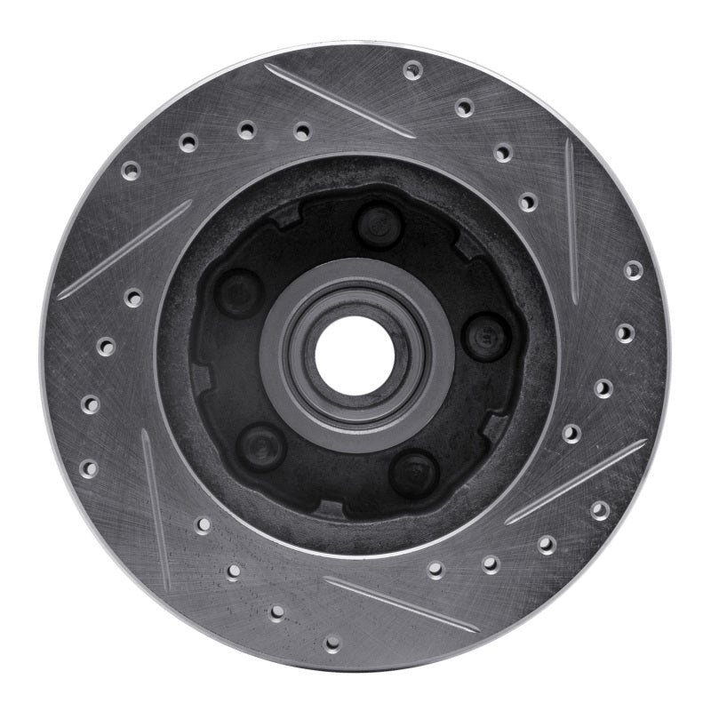 R1 86-92 Ford Explorer Front Left Drilled & Slotted Silver Brake Rotor