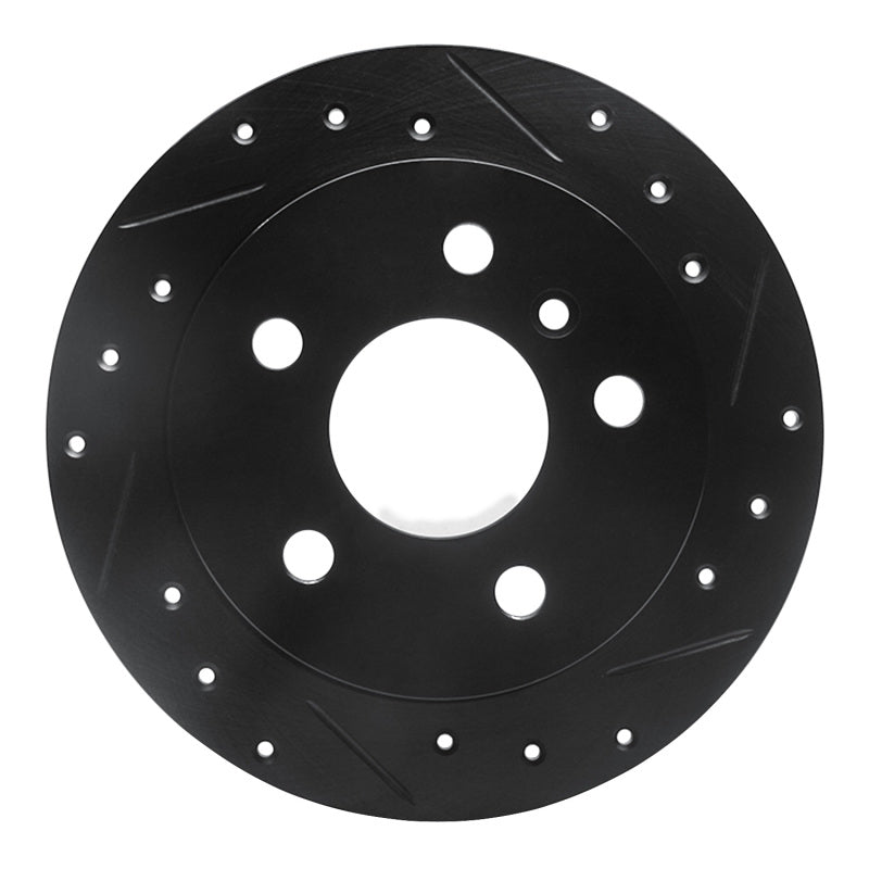 R1 06-11 Mercedes-Benz B200 Rear Right Drilled & Slotted Black Brake Rotor