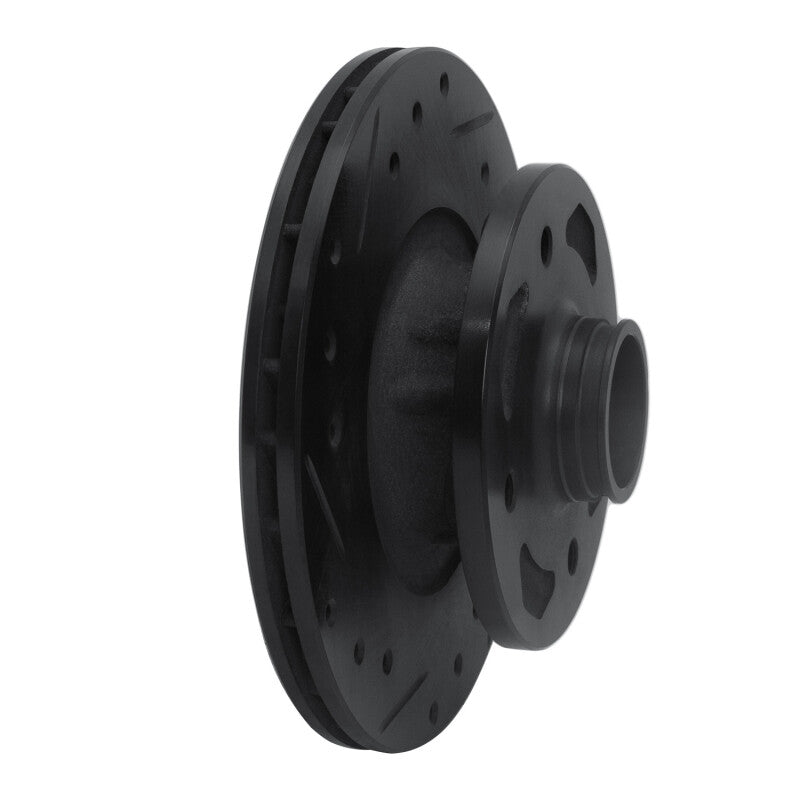 R1 84-85 Mazda RX-7 Front Left Drilled & Slotted Black Brake Rotor