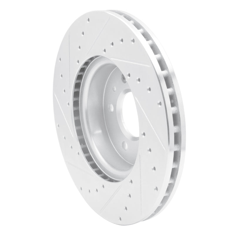 R1 13-25 Cadillac ATS Front Right Drilled & Slotted Silver Brake Rotor