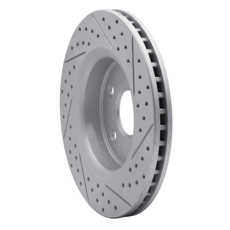 R1 05-10 Jeep Grand Cherokee Front Left Drilled & Slotted Geo-Carbon Rotor