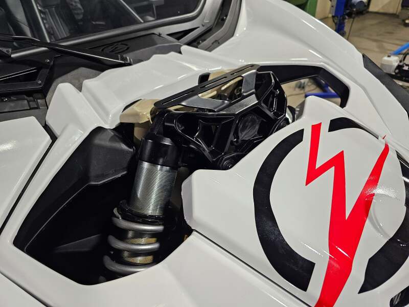 Elektric Offroad 2017+ Can Am X3 Maverick Front Shock Mount Brace W/ Light Mount Anodized Gun Metal