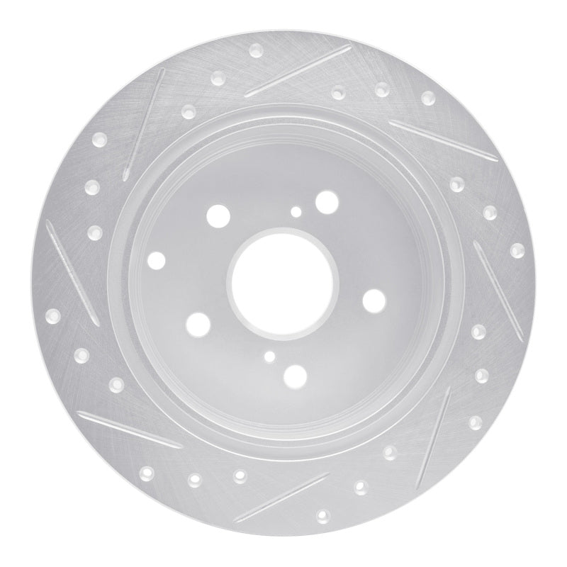 DFC 12-20 Toyota Mirai Rear Right Drilled & Slotted Silver Brake Rotor