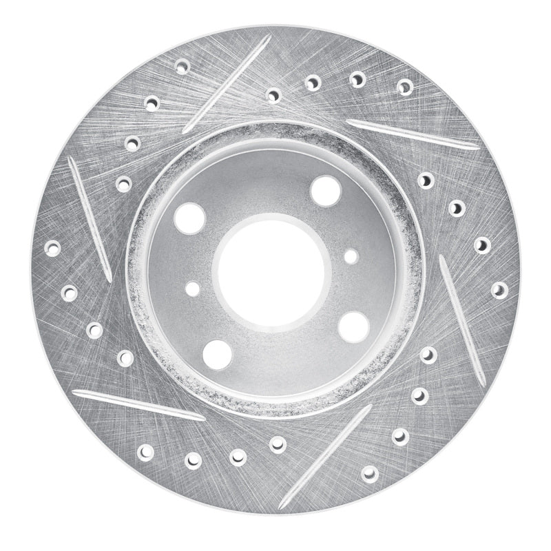 DFC 88-92 Geo Prizm Front Right Drilled & Slotted Silver Brake Rotor