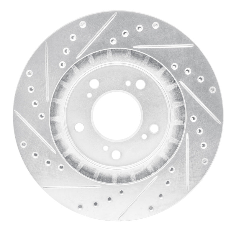 R1 97-05 Acura NSX Front Right Drilled & Slotted Silver Brake Rotor