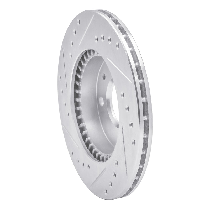 R1 95-00 Nissan Sentra Front Right Drilled & Slotted Silver Brake Rotor