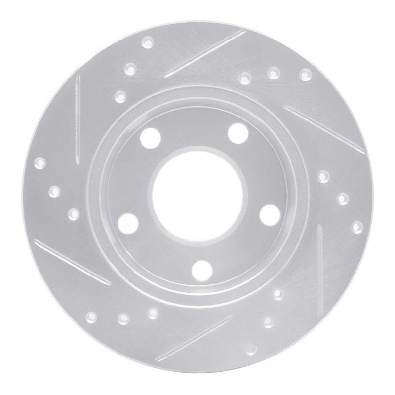 R1 80-91 Audi 5000S Rear Right Drilled & Slotted Silver Brake Rotor