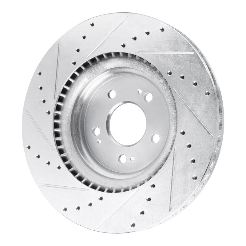 DFC 21-25 Genesis GV60 Front Right Drilled & Slotted Silver Brake Rotor