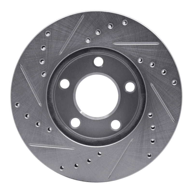 R1 94-04 Ford Mustang Front Right Drilled & Slotted Silver Brake Rotor