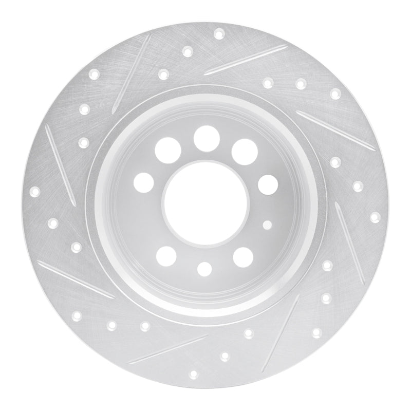 R1 1974-1995 Volvo 245 Rear Right Drilled & Slotted Silver Brake Rotor