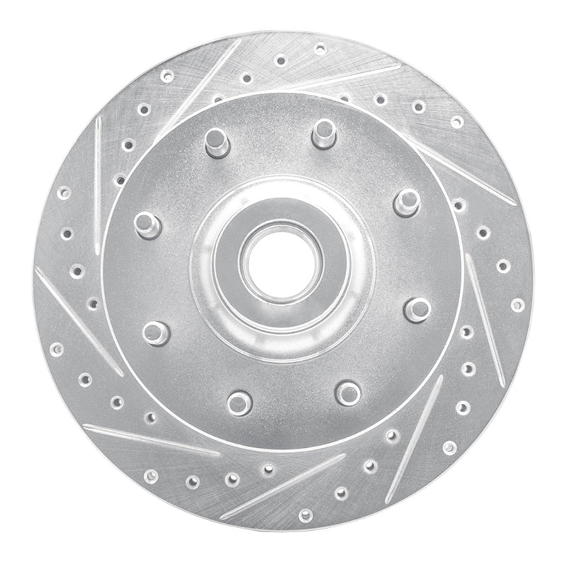 R1 94-97 Dodge B200 / B200 Van / B250 Front Left Drilled & Slotted Silver Brake Rotor