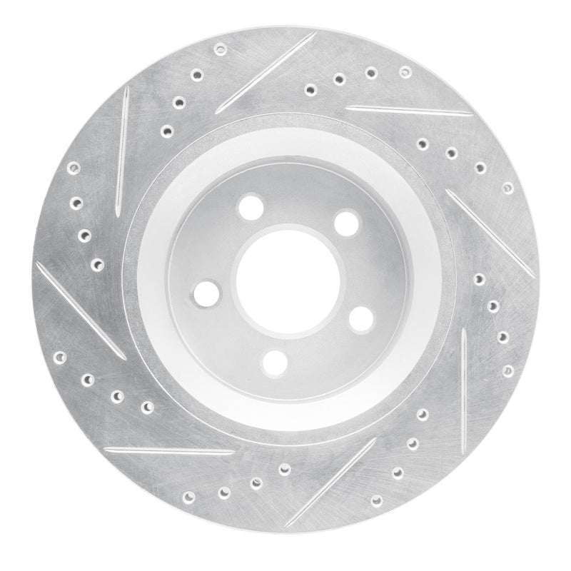 R1 11-12 Jeep Liberty Front Right Drilled & Slotted Silver Brake Rotor