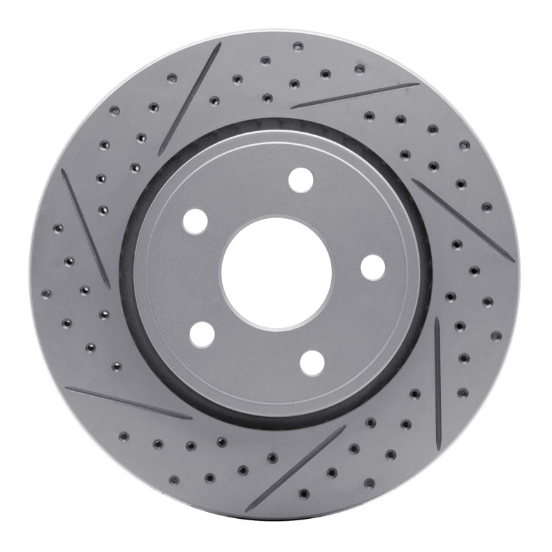 R1 05-10 Jeep Commander Front Right Drilled & Slotted Geo-Carbon Rotor