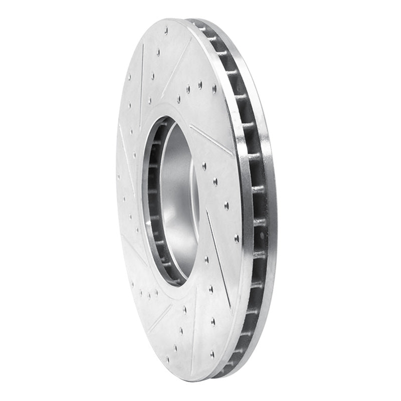R1 07-19 BMW X5 Front Right Drilled & Slotted Silver Brake Rotor