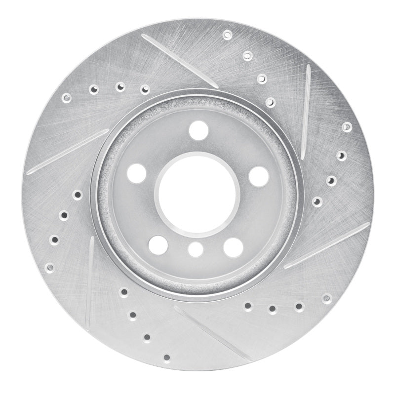 R1 14-21 Mini Cooper (Excl Clubman) Front Left Drilled & Slotted Silver Brake Rotor