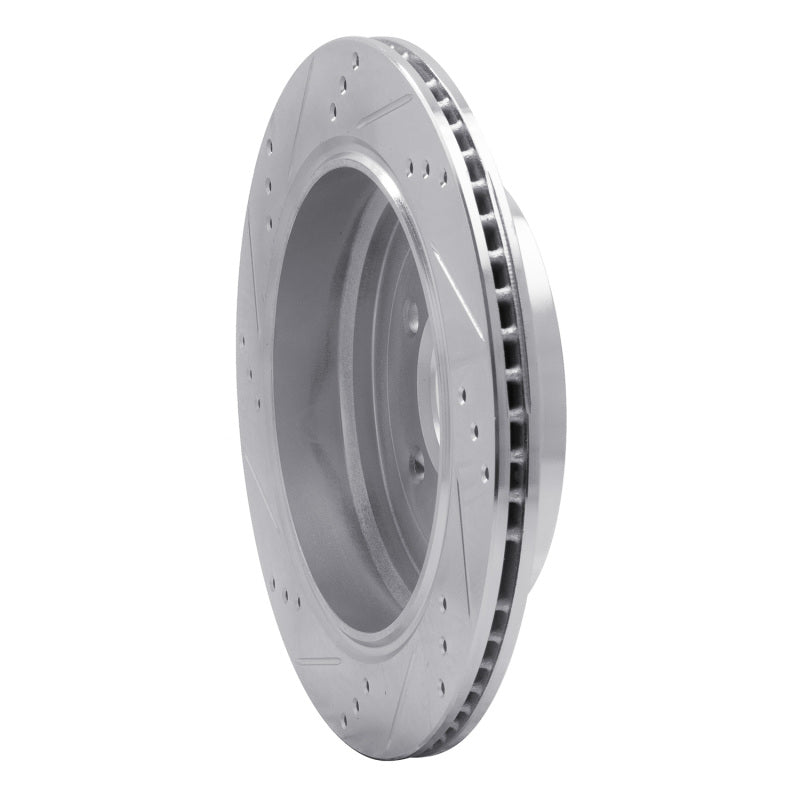 R1 05-07 Land Rover LR3 Rear Right Drilled & Slotted Silver Brake Rotor