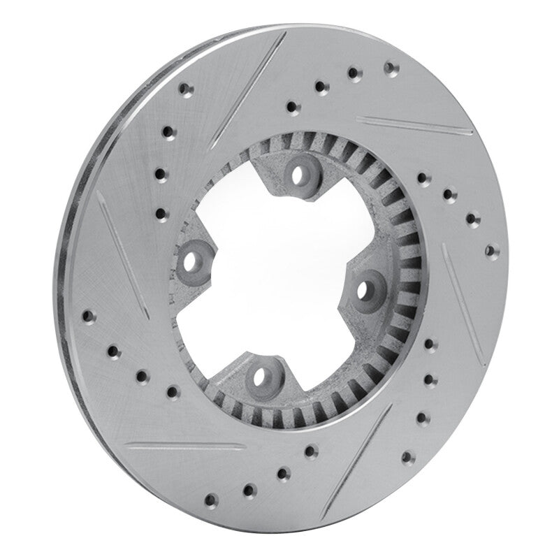 R1 79-83 Nissan 280ZX Front Right Drilled & Slotted Silver Brake Rotor