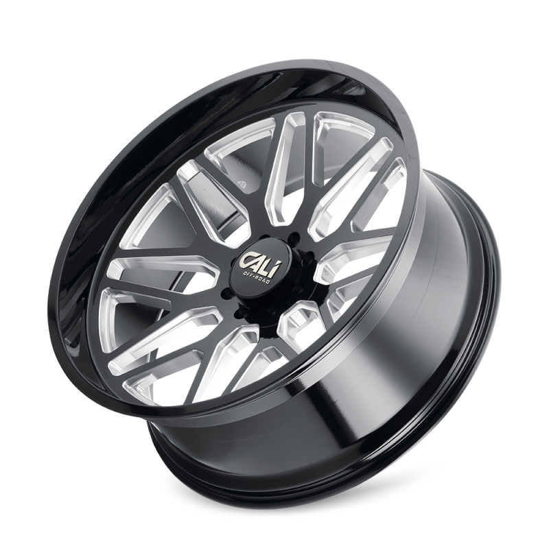 Cali Off-Road 9115 Invader 24x14 / 8x170 BP / -76mm Offset / 125.2mm Hub Gloss Black Milled Wheel