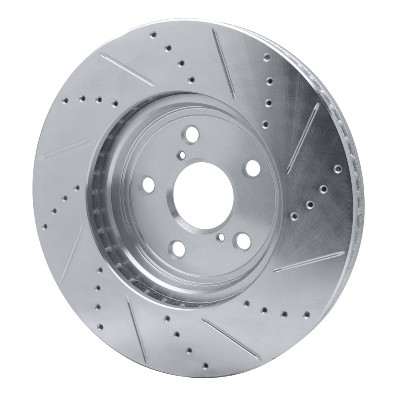 DFC 01-06 Lexus LS430 Front Left Drilled & Slotted Silver Brake Rotor