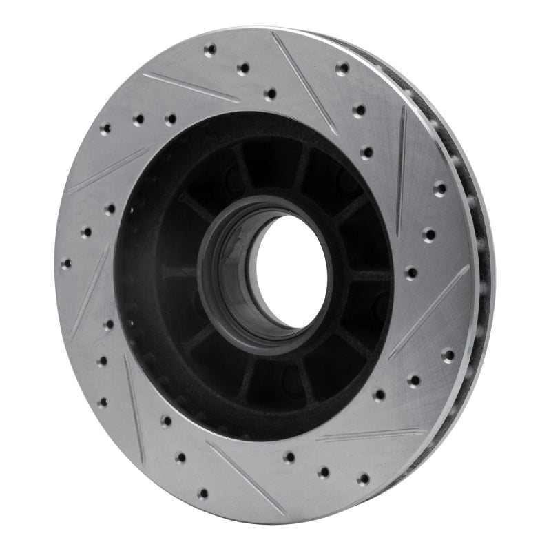 R1 86-88 Ford BRONCO Front Left Drilled & Slotted Silver Brake Rotor