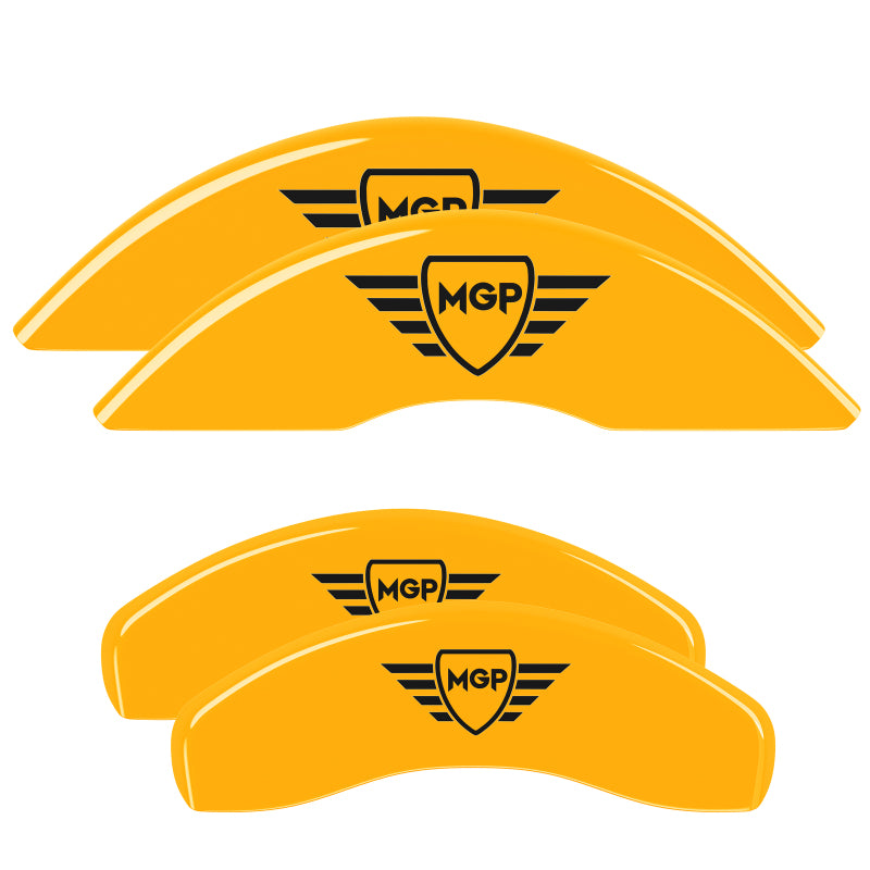 MGP 4 Caliper Covers Engraved Front & Rear MGP Yellow Finish Black Characters 2017 Mazda CX-9