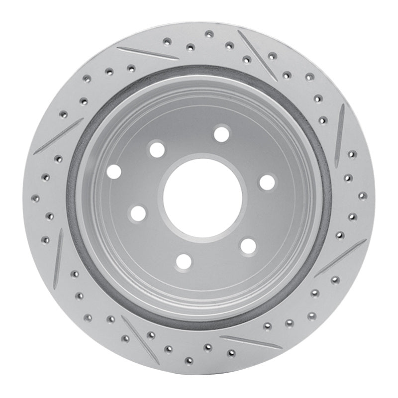 R1 05-25 Nissan XTerra Rear Left Drilled & Slotted Geo-Carbon Rotor
