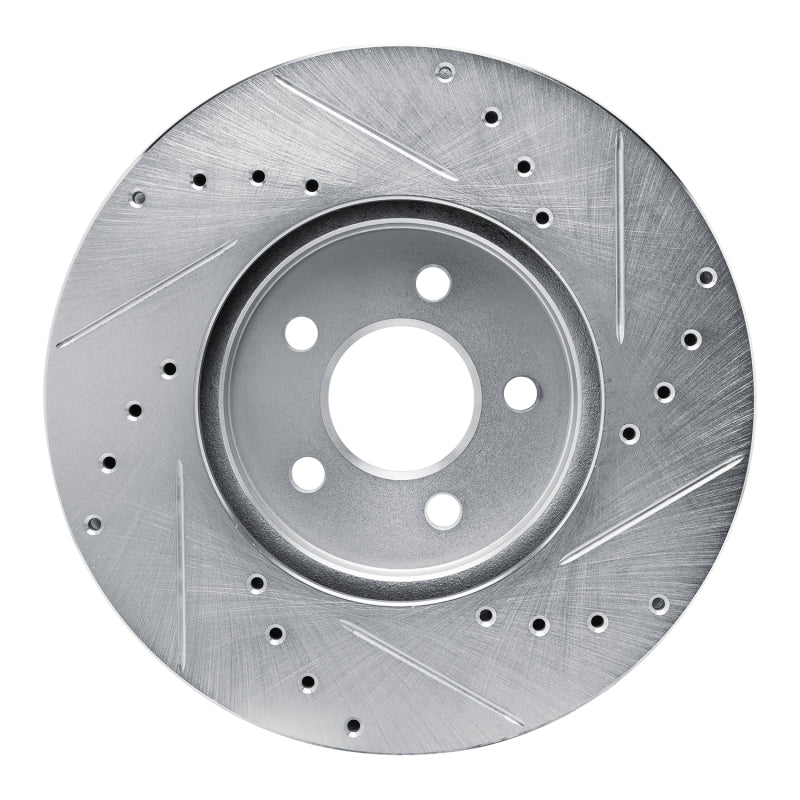 DFC 89-95 Chrysler LeBaron Front Left Drilled & Slotted Silver Brake Rotor