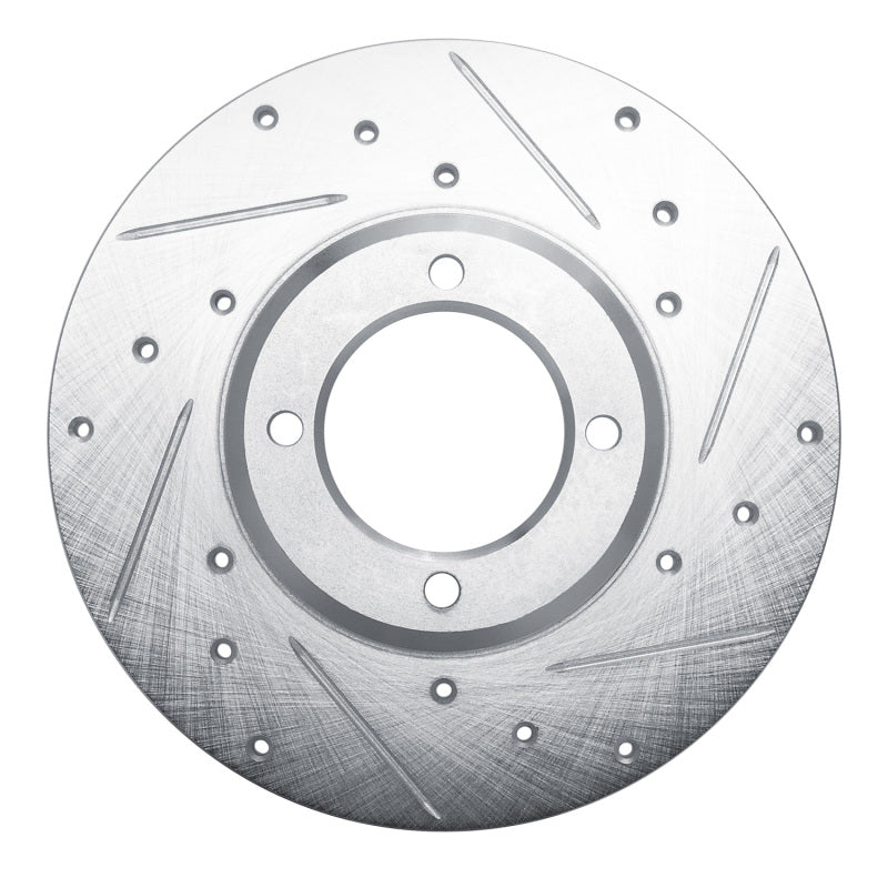 R1 79-81 Toyota Celica Front Right Drilled & Slotted Silver Brake Rotor