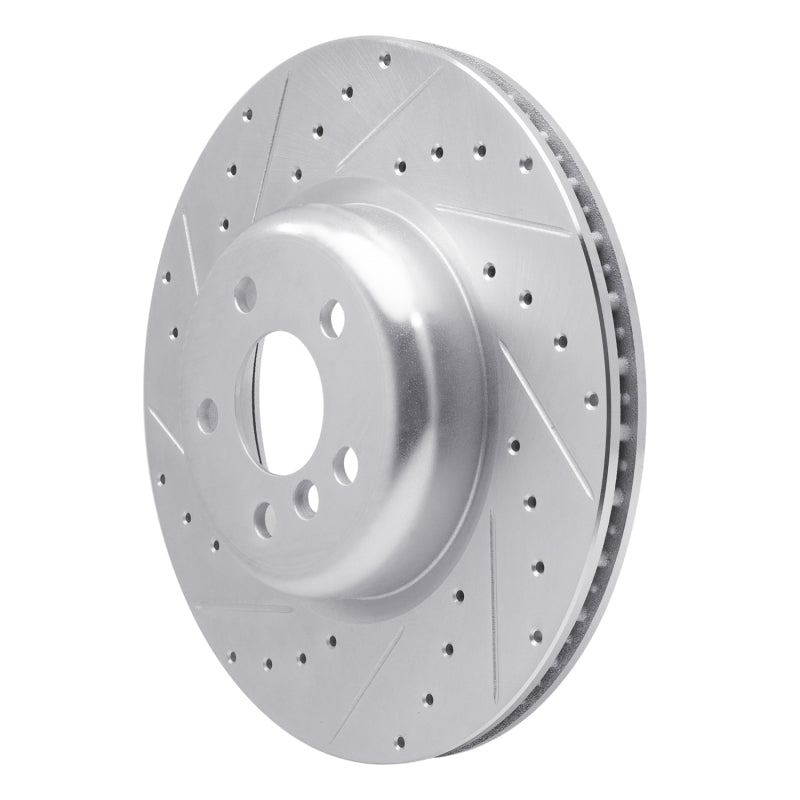 R1 16-25 BMW 540I xDrive Rear Left Drilled & Slotted Silver Brake Rotor