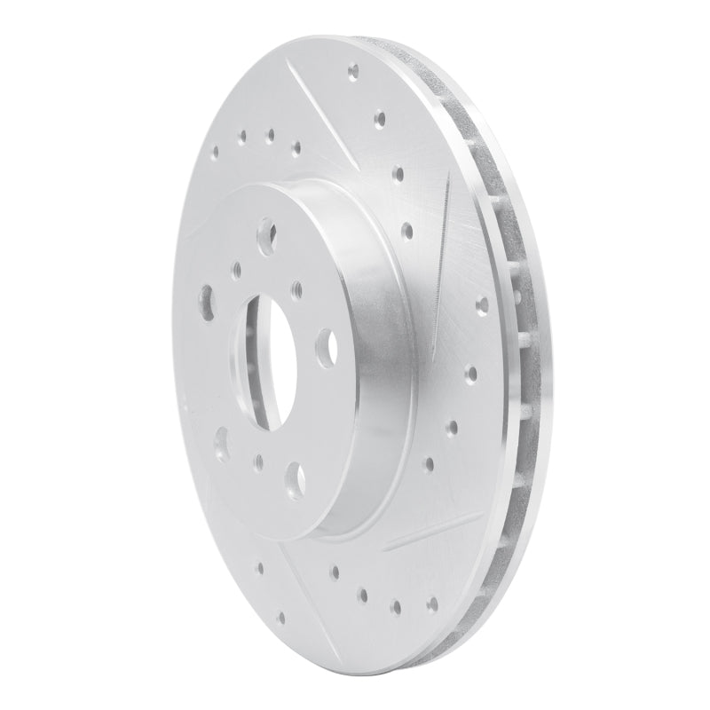 DFC 90-91 Toyota Celica Front Right Drilled & Slotted Silver Brake Rotor