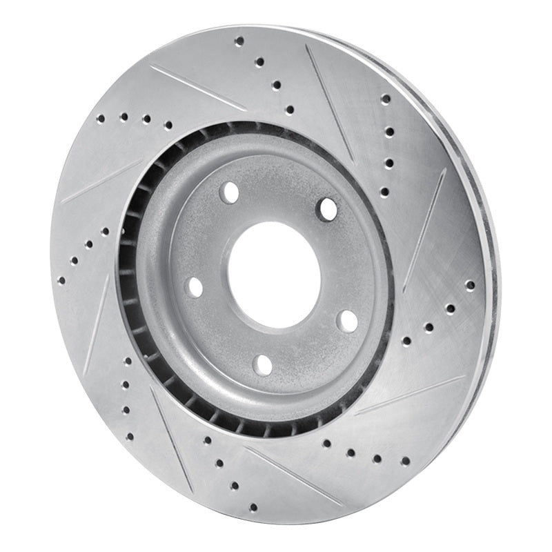 R1 12-25 Chrysler Grand Caravan Front Left Drilled & Slotted Silver Brake Rotor