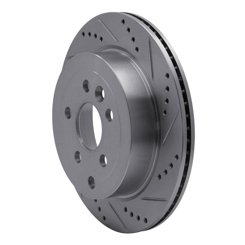 DFC 08-12 Land Rover LR2 Rear Right Drilled & Slotted Silver Brake Rotor