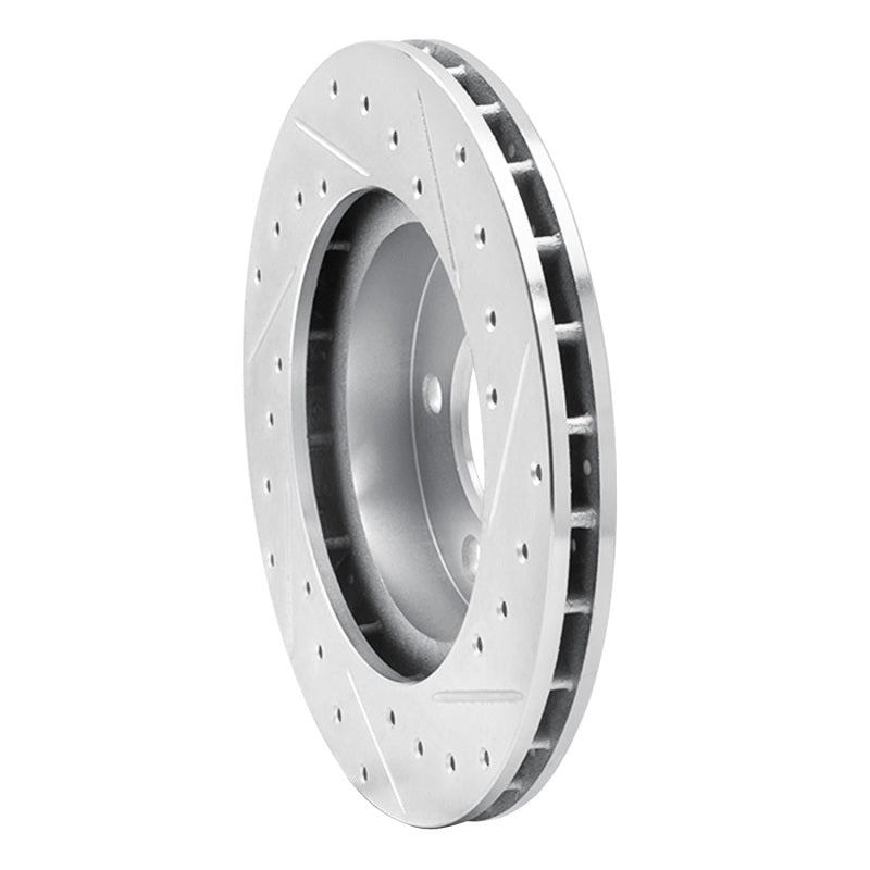 R1 93-97 Chrysler CONCORDE Front Left Drilled & Slotted Silver Brake Rotor