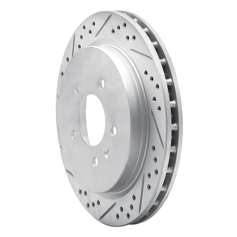 R1 03-11 Cadillac Cts Rear Left Drilled & Slotted Geo-Carbon Rotor