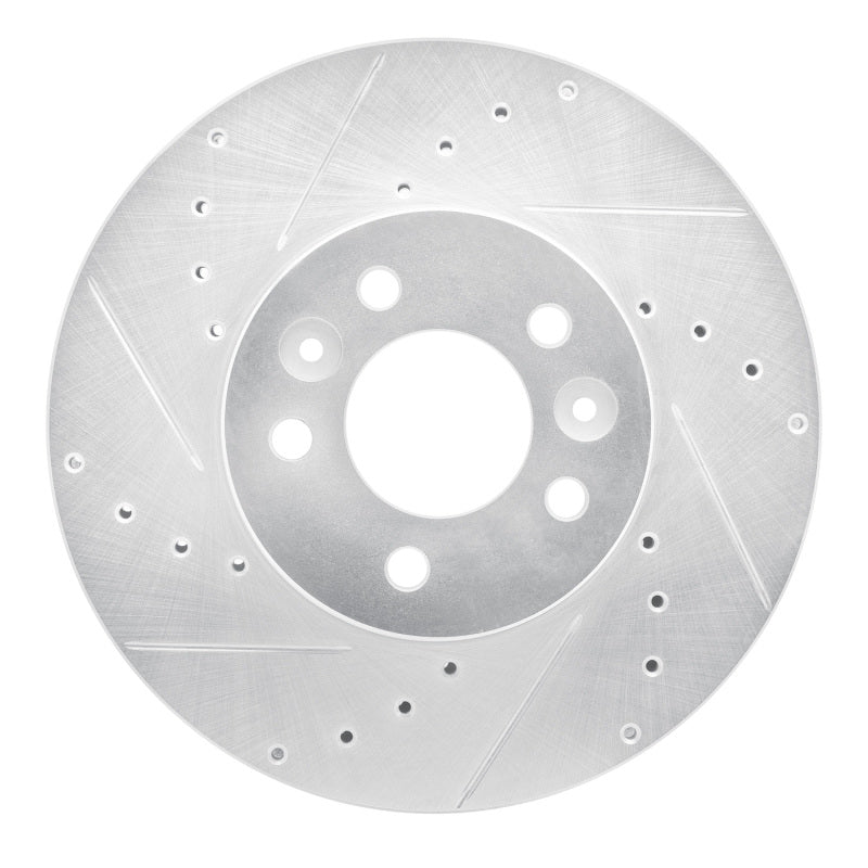 R1 98-02 Ford Crown Victoria Front Left Drilled & Slotted Silver Brake Rotor