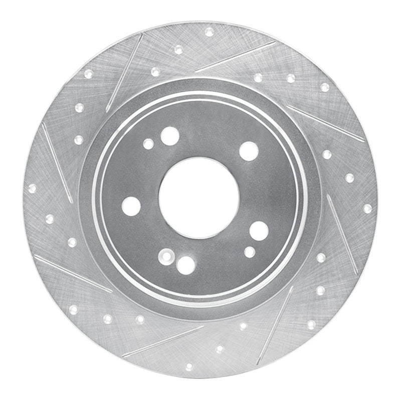 DFC 17-20 Acura MDX Rear Left Drilled & Slotted Silver Brake Rotor