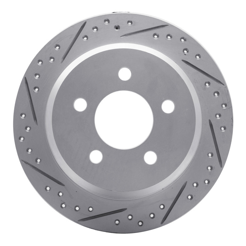 R1 93-98 Jeep Grand Cherokee Rear Left Drilled & Slotted Geo-Carbon Rotor