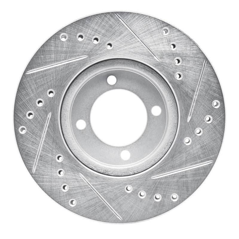 DFC 84-87 Toyota Corolla (US/Canada) Front Left Drilled & Slotted Silver Brake Rotor