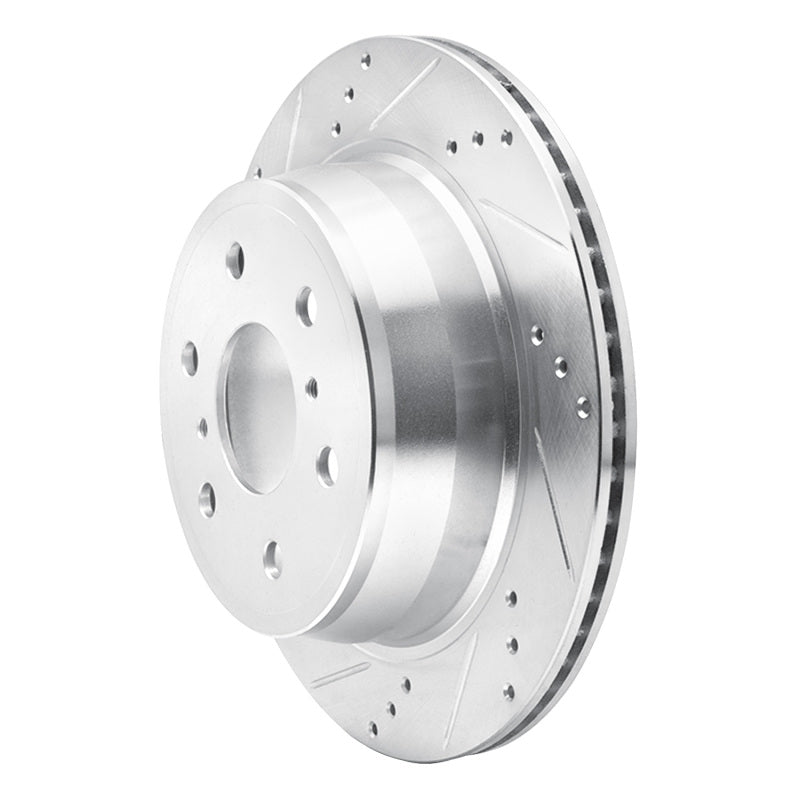 R1 07-20 Cadillac Escalade EXT Rear Left Drilled & Slotted Silver Brake Rotor