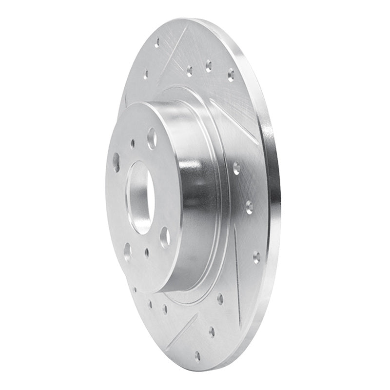 R1 87-89 Toyota MR2 Rear Left Drilled & Slotted Silver Brake Rotor