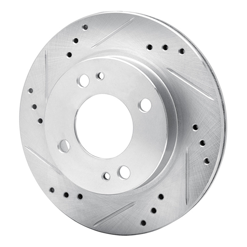 DFC 14-15 Mitsubishi Mirage Front Left Drilled & Slotted Silver Brake Rotor