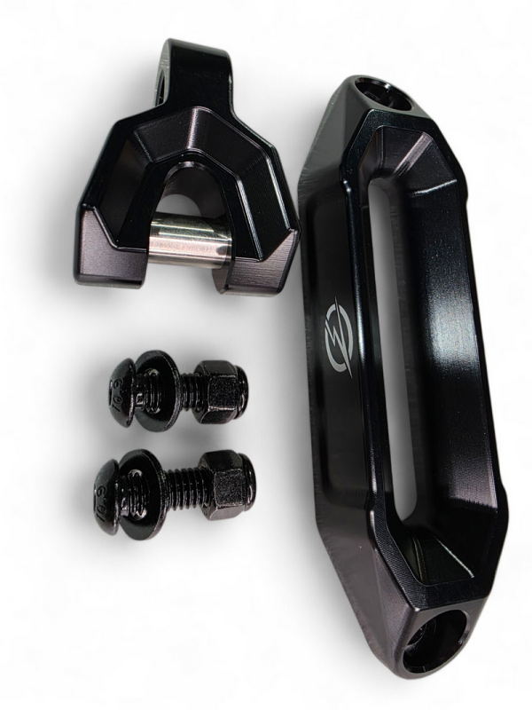 Elektric Offroad Winch Hawse Fairlead And Hook Combo Anodized Black
