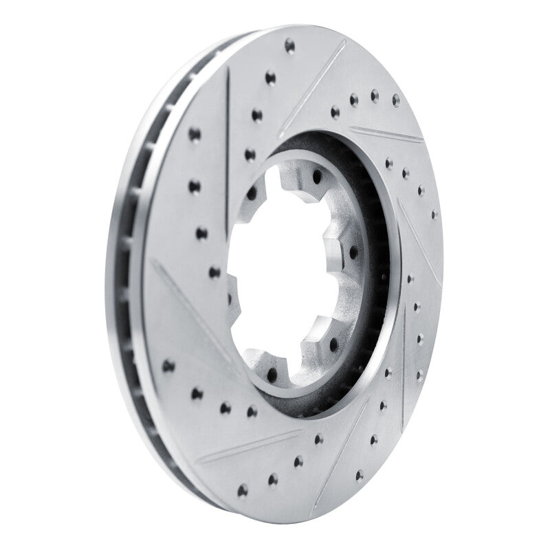 R1 96-04 Infiniti QX4 Front Right Drilled & Slotted Silver Brake Rotor