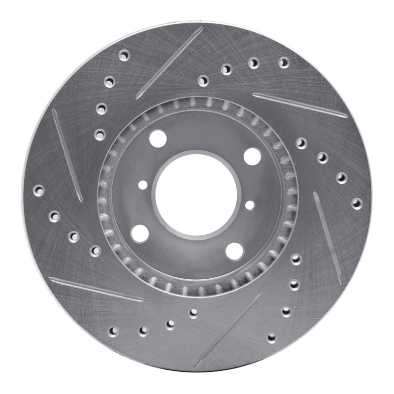 R1 99-07 Suzuki Esteem Front Right Drilled & Slotted Silver Brake Rotor