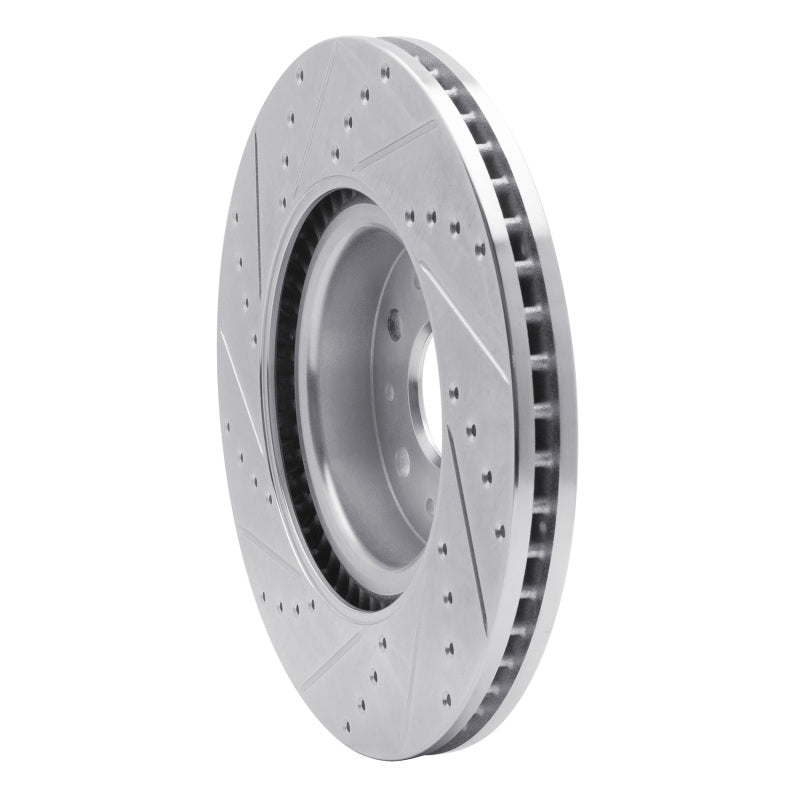 R1 14-25 Cadillac CT5 Front Right Drilled & Slotted Silver Brake Rotor